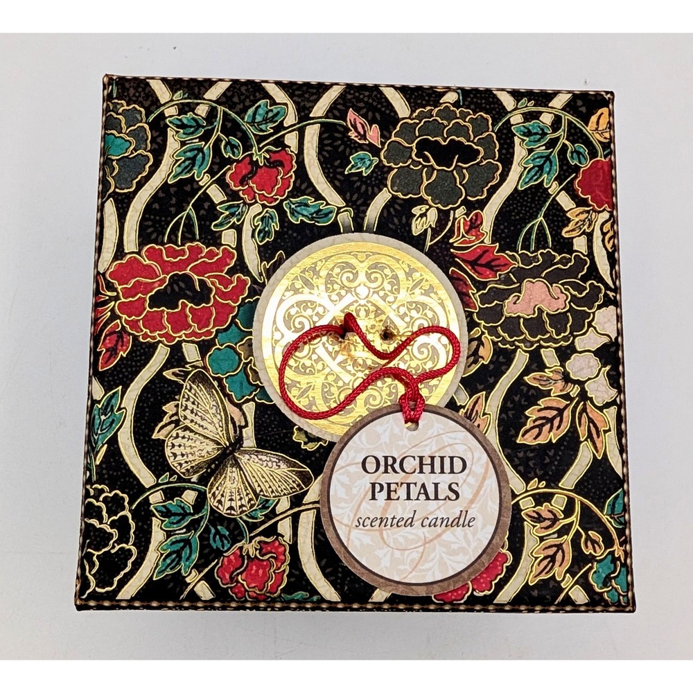 Punch Studio Orchid Petals Scented Candle Decorative Floral Keepsake Box 93266
